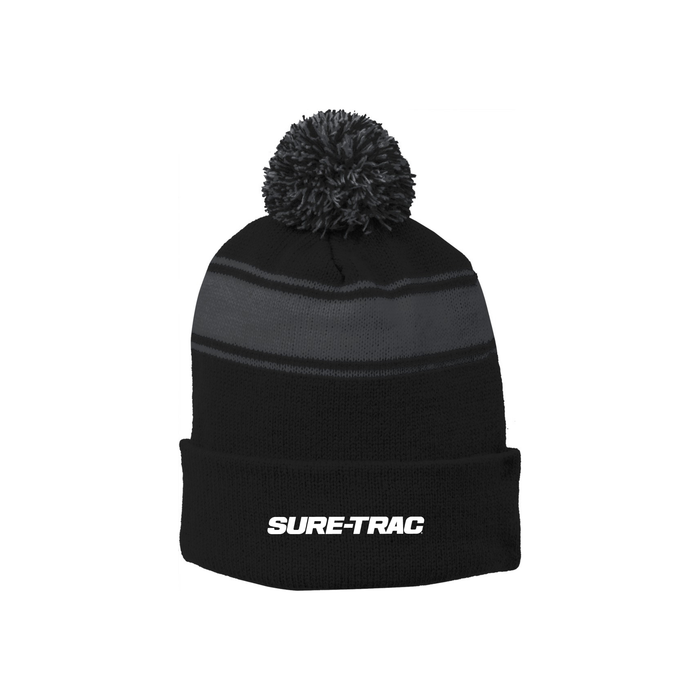 Sport-Tek® Stripe Pom Pom Beanie