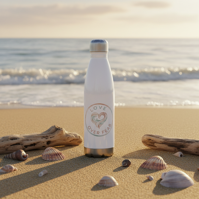 Love Over Fear Water Bottle Beach Lifestyle