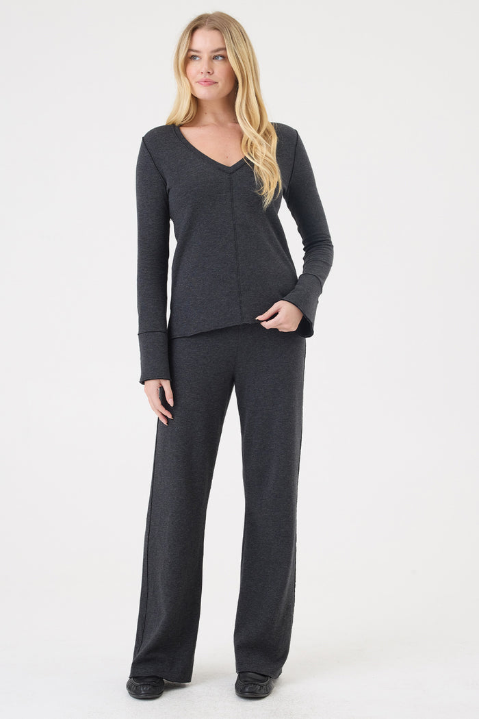 Stella Flare Pant - Goldie LeWinter #color_charcoal heather