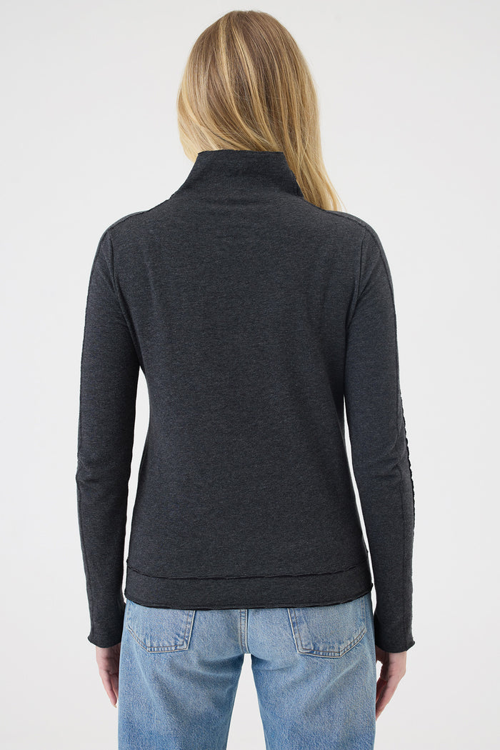Stella Funnel Neck Pullover - Goldie LeWinter #color_charcoal heather