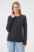Stella Saddle Shoulder Pullover - Goldie LeWinter #color_charcoal heather