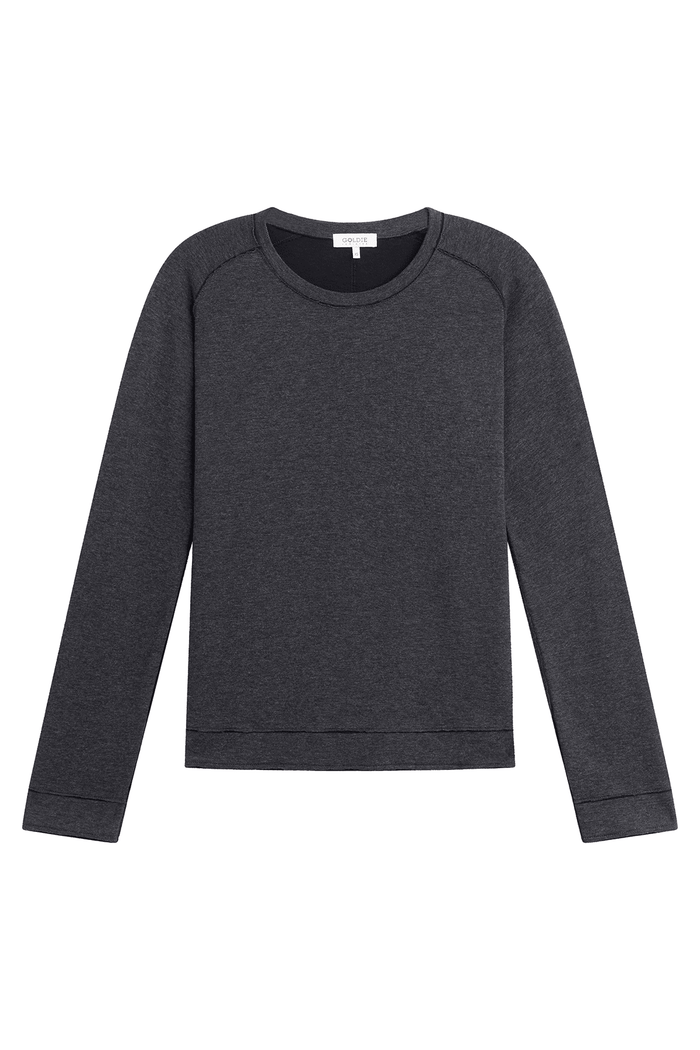 Stella Saddle Shoulder Pullover - Goldie LeWinter #color_charcoal heather