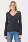 Stella V Neck Pullover - Goldie LeWinter #color_charcoal heather