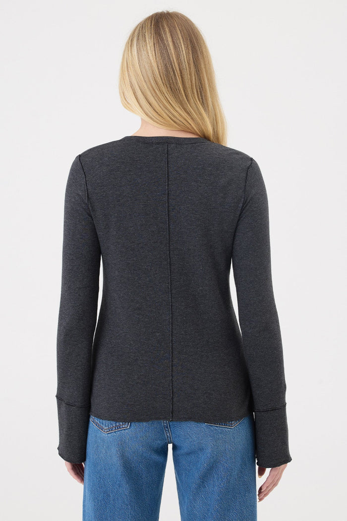 Stella V Neck Pullover - Goldie LeWinter #color_charcoal heather