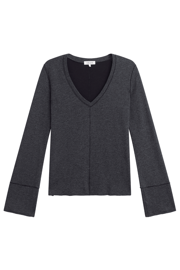 Stella V Neck Pullover - Goldie LeWinter #color_charcoal heather