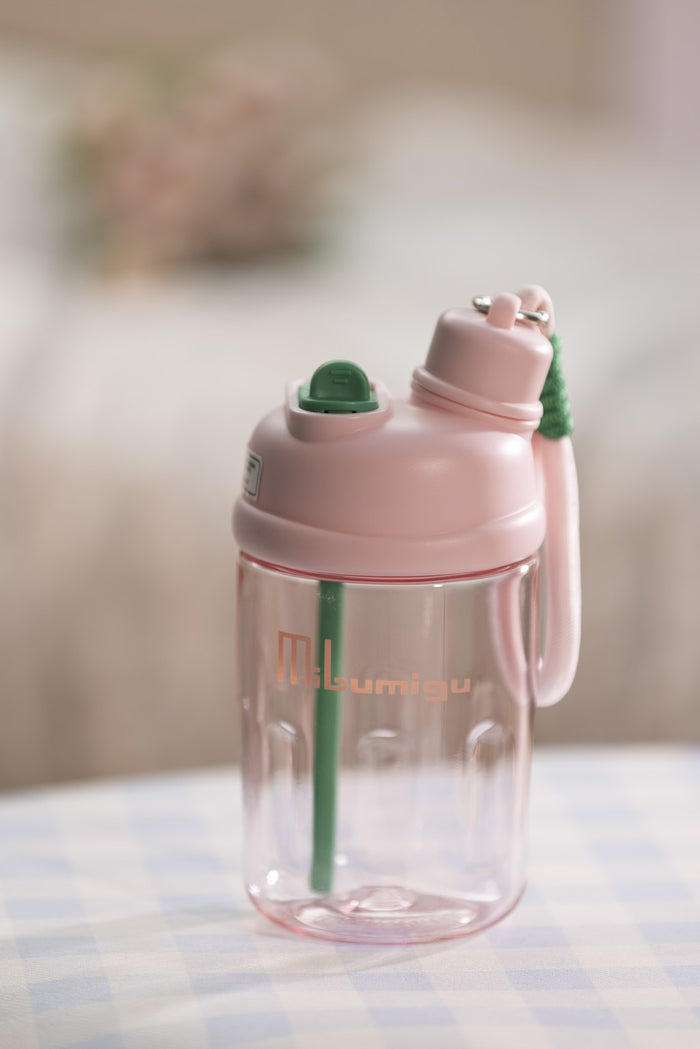 Stylish Portable Dual Sip Fruit Tea Mug with Straw
