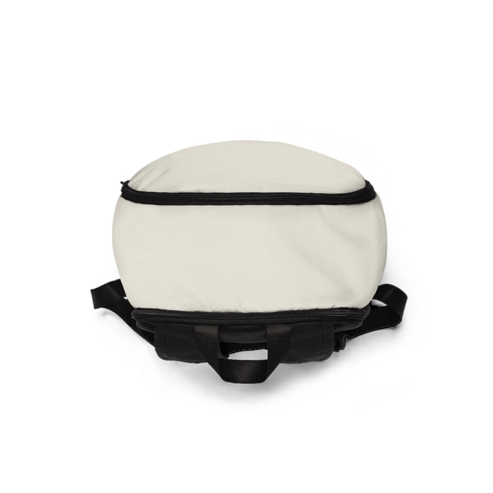 Summer Vibes Backpack — Beige Fabric Daypack with Beach Icons