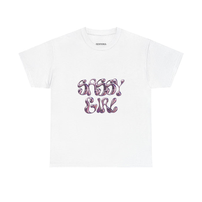T-Shirt — 'Sissy Girl' Metallic Bubble Letter Graphic Tee