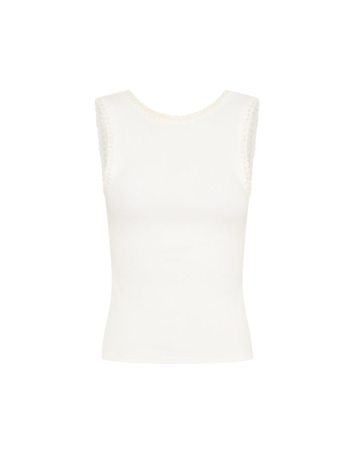 Tallulah High Neck Top White Ghost