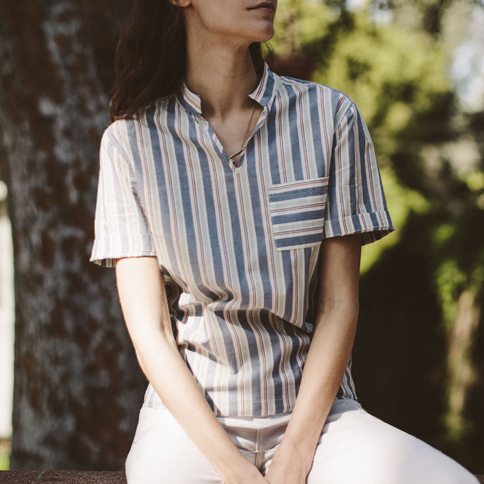 The Abbot Popover in Surf Stripe