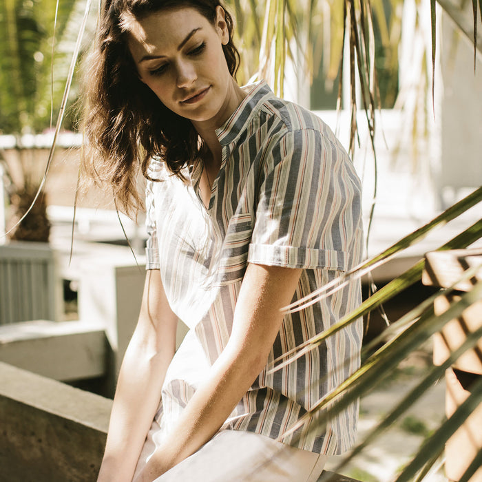The Abbot Popover in Surf Stripe