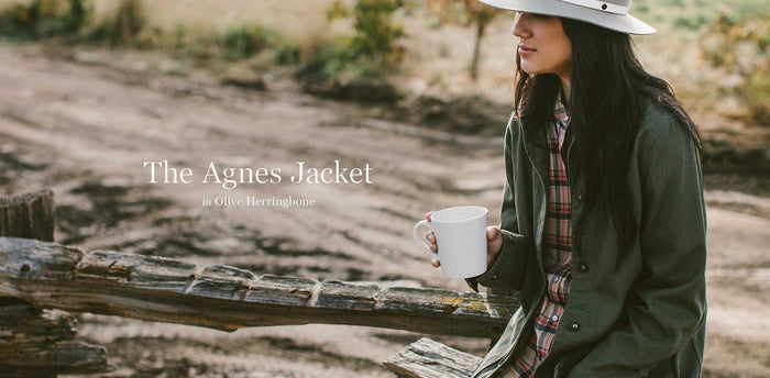 The Agnes Jacket in Olive Herringbone workshop header