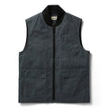 front flatlay of The Anchorage Vest in Charcoal Dry Wax