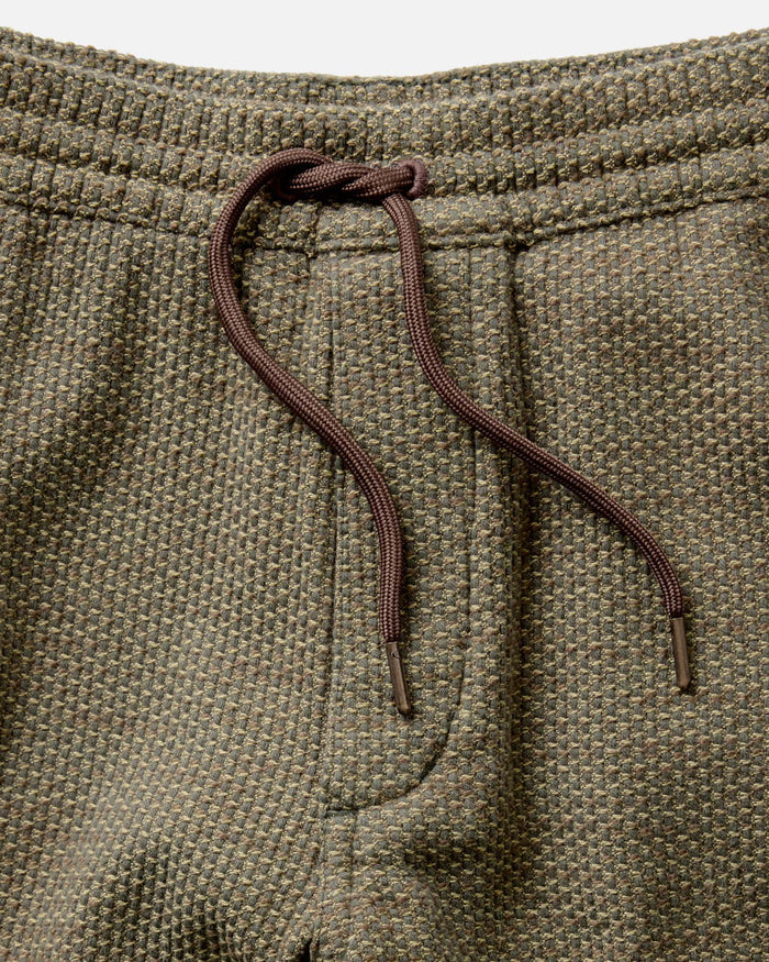 material shot of the waistband on The Apres Pant in Cypress Sashiko
