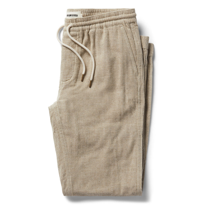 flatlay of The Apres Pant in Oat Donegal