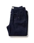folded flatlay of The Apres Pant in Rinsed Indigo Sashiko
