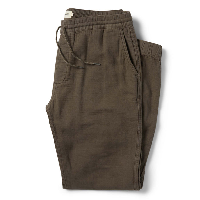flatlay of The Apres Pant in Walnut Double Cloth