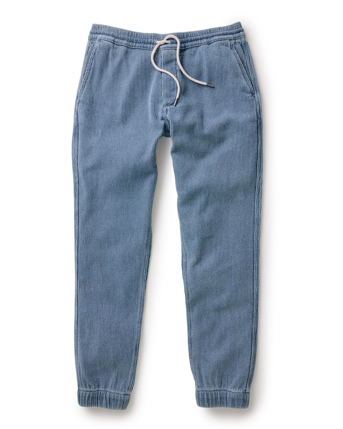 material shot of the pocket on The Apres Pant in Washed Indigo Sashiko