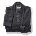 folded flatlay of The Apres Robe in Charcoal Sashiko