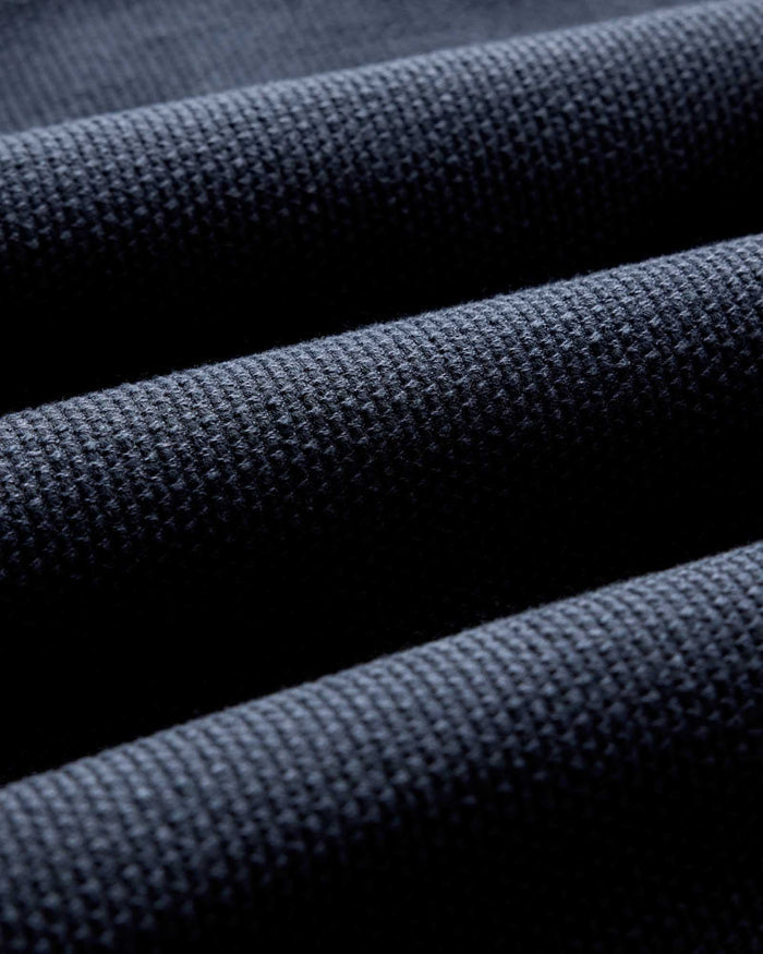 material shot of the fabric on The Apres Robe in Navy Sashiko