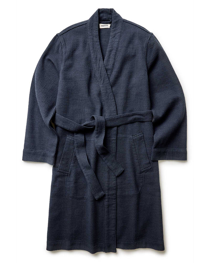flatlay of The Apres Robe in Navy Sashiko