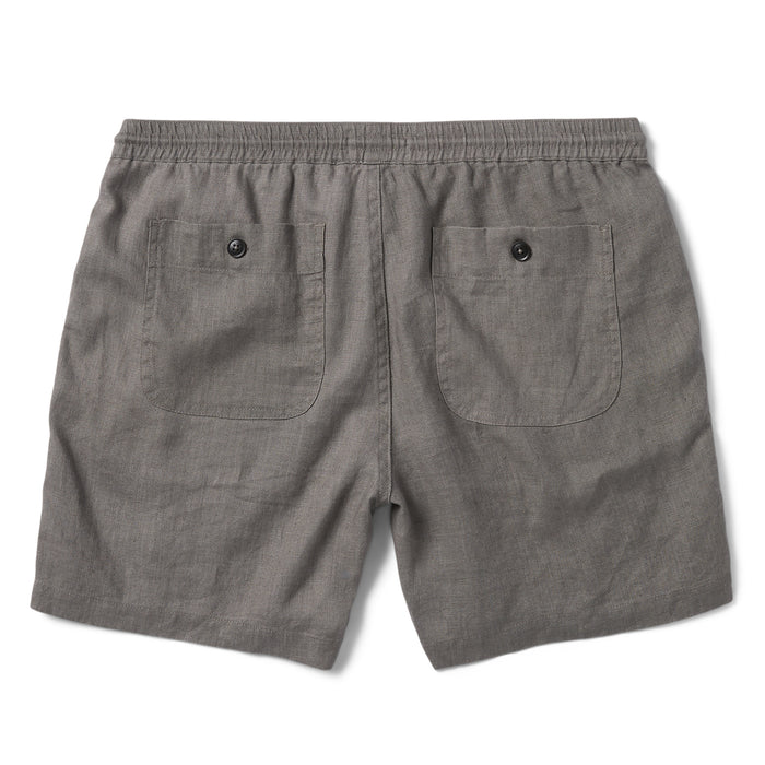 flatlay of The Apres Short in Ash Hemp, from the back