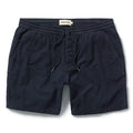 flatlay of The Après Short in Dark Navy Pinwale