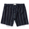 flatlay of The Apres Short in Indigo Stripe