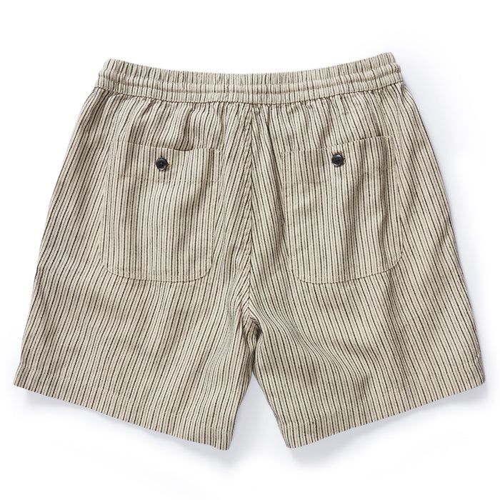 flatlay of The Apres Short in Morita Stripe, shown from the back