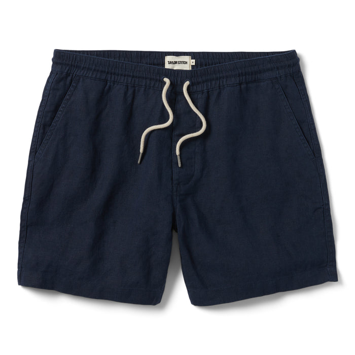 flatlay of The Apres Short in Navy Hemp