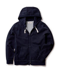 flatlay of The Apres Zip Hoodie in Rinsed Indigo Terry