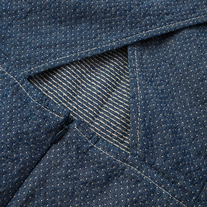 The Audrey Dress in Indigo Jacquard