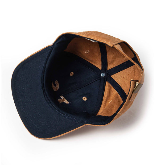 material shot of The Ball Cap in Tobacco Boss Duck from the bottom