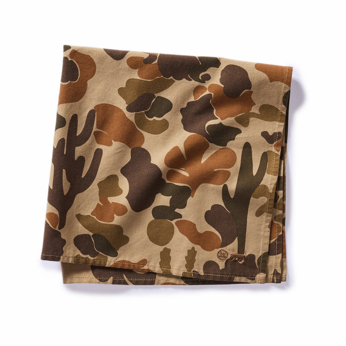 folded flatlay of The Bandana in Arid Camo