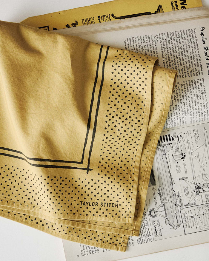 editorial image of The Bandana in Honey Pindot folded