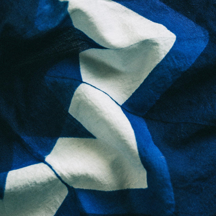 material shot of The Bandana in Natural Indigo Geo