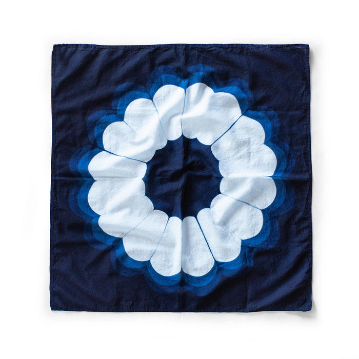 flatlay of The Bandana in Natural Indigo Petal