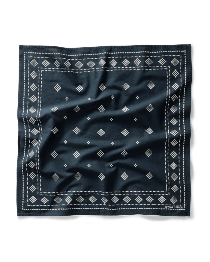 flatlay of The Bandana in Navy Diamond