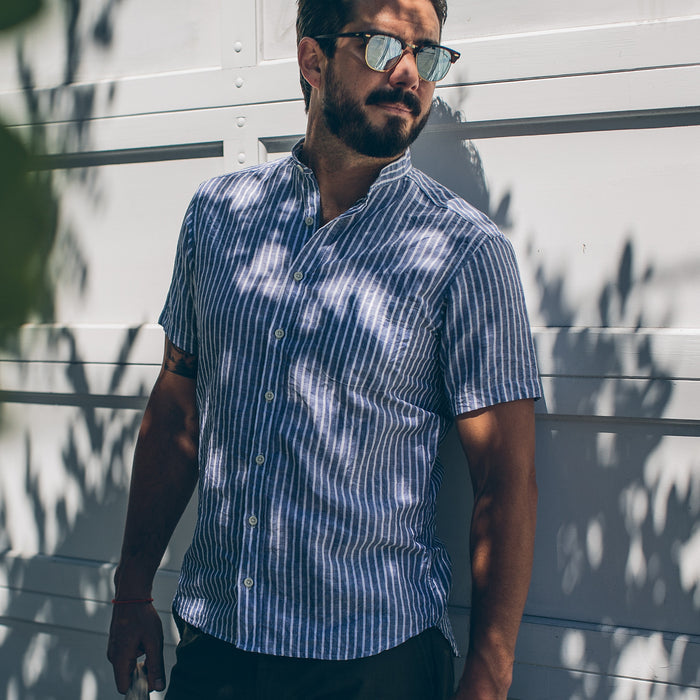 The Bandit in Blue & White Stripe