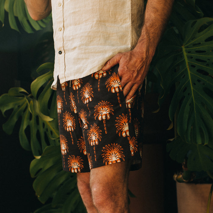 fit model standing in The Bayberry Trunk in Mirage Palm