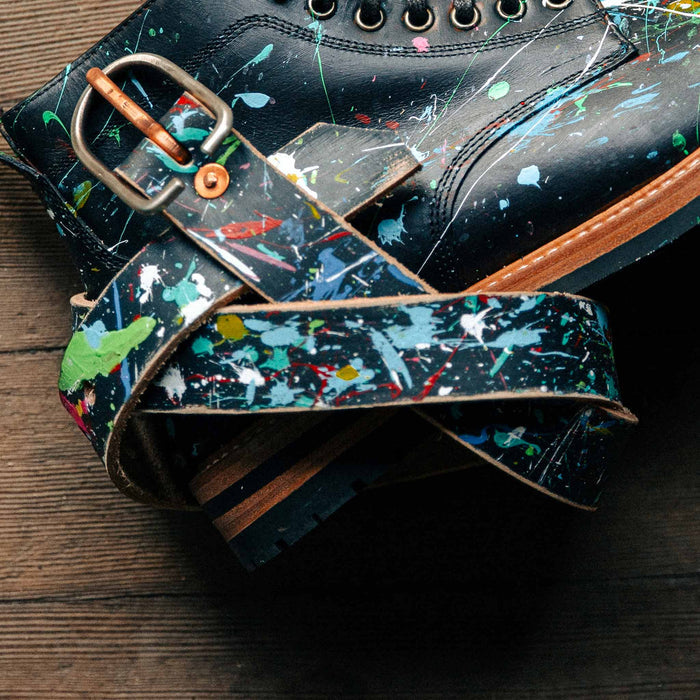 The Stitched Belt in Cosmos paired with the boot