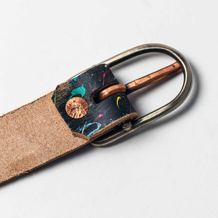 interior buckle shot of The Stitched Belt in Cosmos