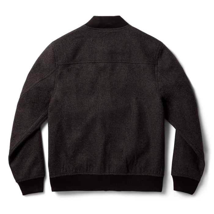 flatlay of the back of The Bomber Jacket in Espresso Marl Wool