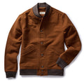 flatlay of The Bomber Jacket in Tarnished Copper Moleskin