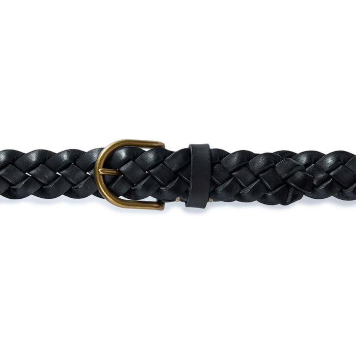 editorial image of The Braided Belt in Black buckled