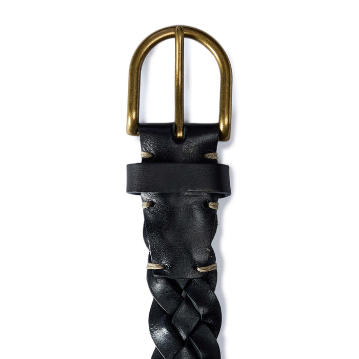 editorial image of the buckle on The Braided Belt in Black