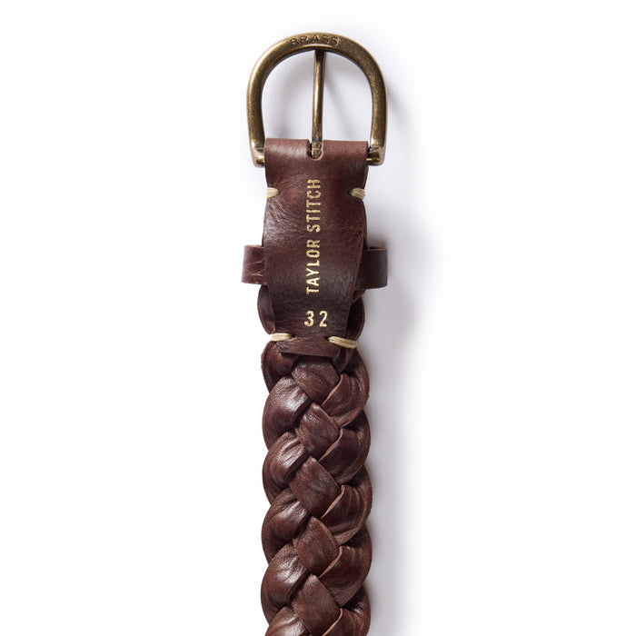 editorial image of the inside buckle on The Braided Belt in Dark Brown