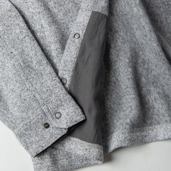 material shot of the lining on The Breaker Overshirt in Ash