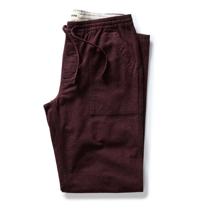 folded flatlay of The Breakwater Pant in Nutmeg Donegal
