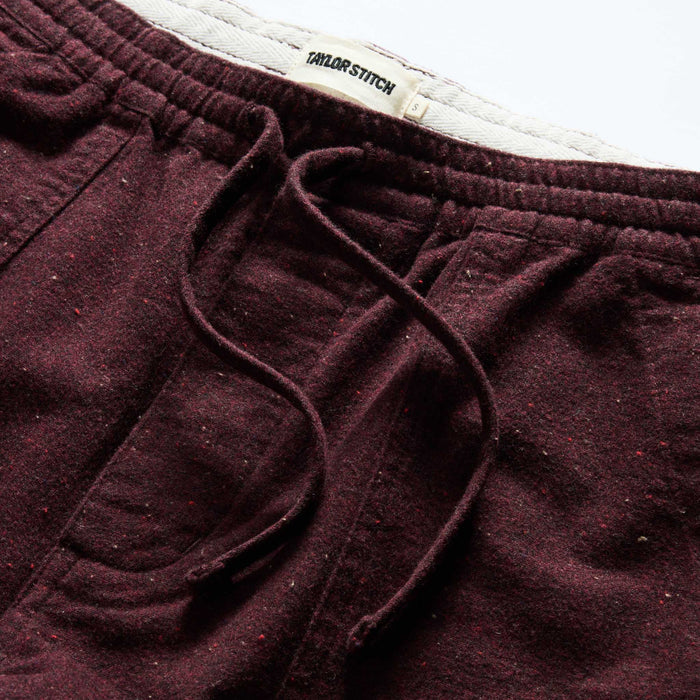material shot of the waistbands on The Breakwater Pant in Nutmeg Donegal